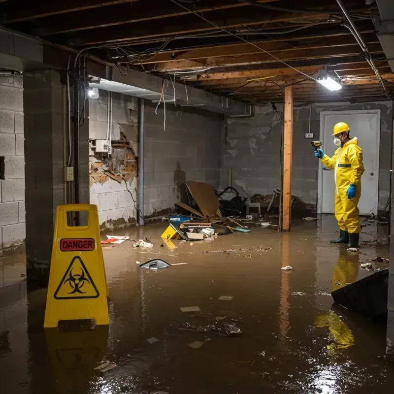 Flooded Basement Electrical Hazard in Pacific City, OR Property